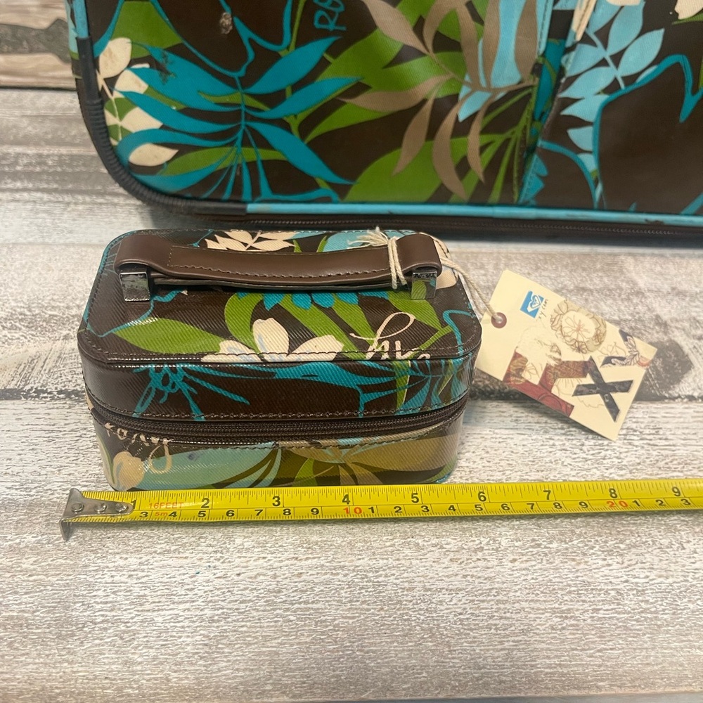 Floral Vintage ROXY 4 Piece Luggage Set in Teal & Brown gently used - Picture 11 of 16